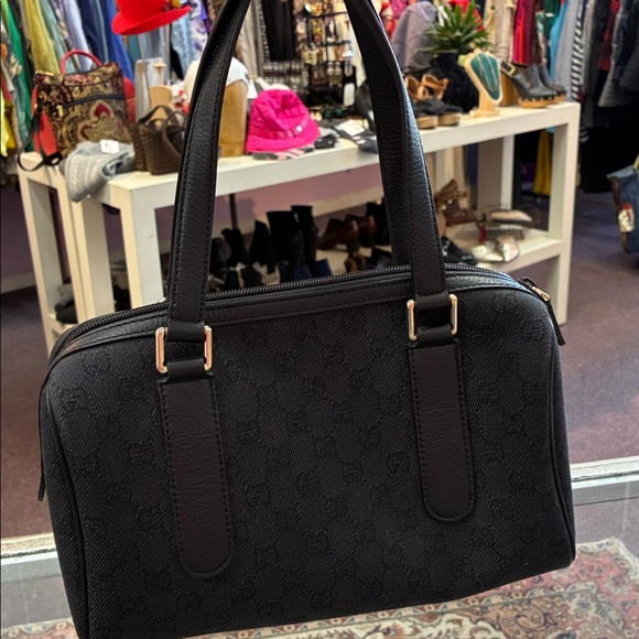 Gucci Black monogram and leather purse - Picture 4 of 12